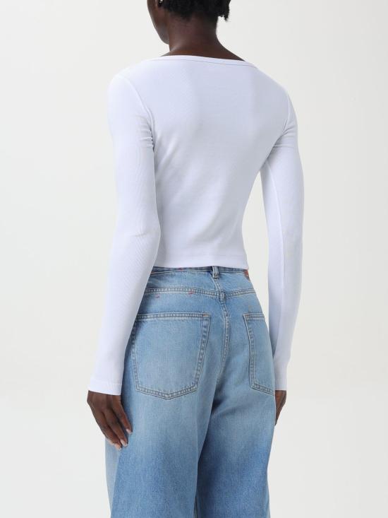 25FW 디젤 긴팔 티셔츠 A051060EJAI100 WHITE DOM - DIESEL
