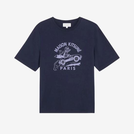  메종키츠네 반팔 티셔츠 MW00112KJ0008 P476 INK BLUE DOM