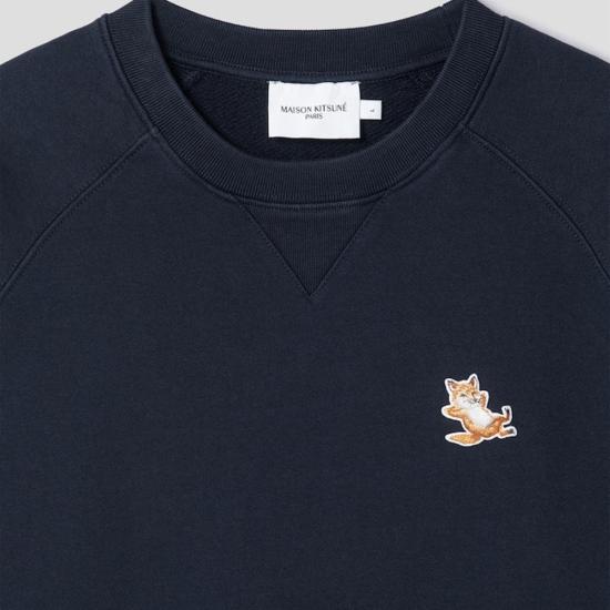  메종키츠네 칠렉스 폭스 패치 클래식 크루넥 스웨트셔츠 GU00342KM0002P480 NAVY DOM - MAISON KITSUNE