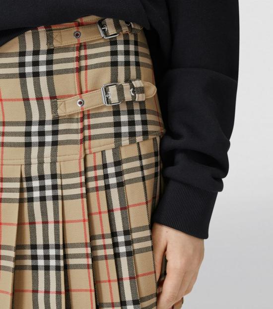  버버리 플리츠 체크 울 미니 킬트 스커트 빈티지 체크 킬트  8025832 DOM - BURBERRY