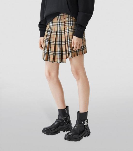  버버리 플리츠 체크 울 미니 킬트 스커트 빈티지 체크 킬트  8025832 DOM - BURBERRY