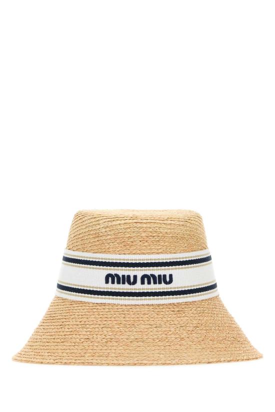  미우미우 버킷햇 5HC3422CQUF0N86 TAN WHITE DOM