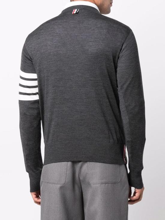 26SS 톰브라운 사선완장 메리노 울 니트 MKA002A Y1014 022 DGRAY DOM - THOM BROWNE