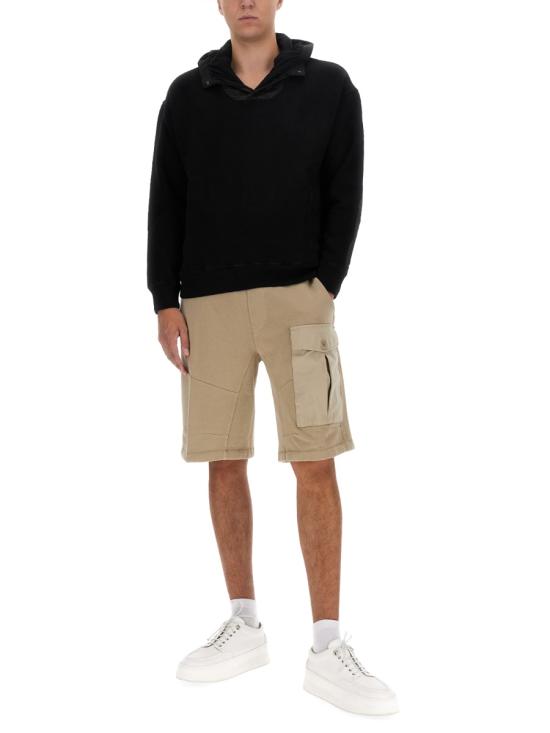  텐 씨 후드 티셔츠 23CTCUF08228 B06455 999 BLACK DOM - TEN C