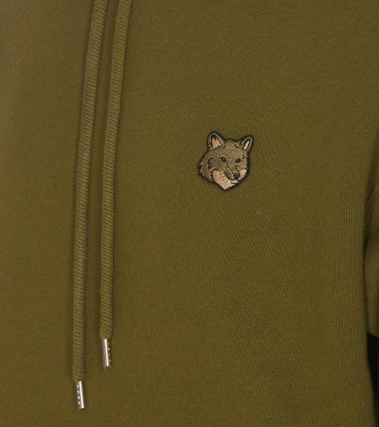  메종키츠네 볼드 폭스 헤드 패치 컴포트 후드 티셔츠 MM00713KM0307P384 MILITARY GREEN DOM - MAISON KITSUNE