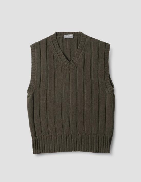  마가렛호웰 니트 베스트 MEKN0513A24KYQKHA KHAKI DOM