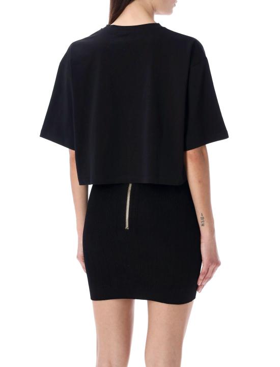 25SS 발망 반팔 티셔츠 BF1EE020BB02 EAB BLACK WHITE - BALMAIN