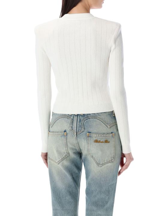 25SS 발망 가디건 DF1KL007KB07 0FA WHITE - BALMAIN