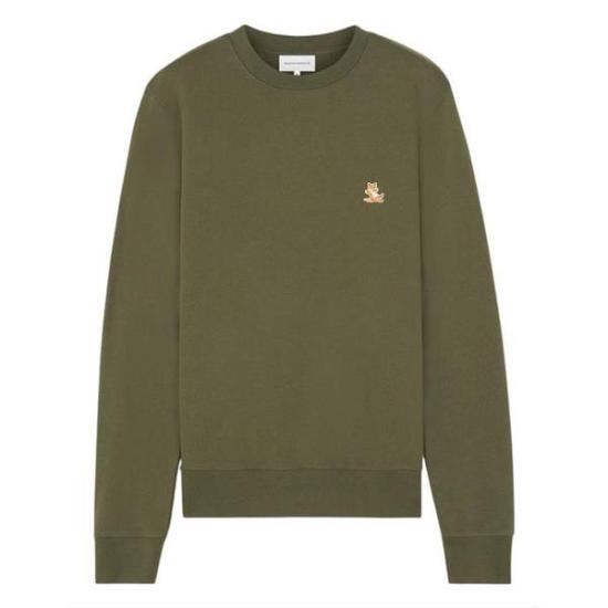  메종키츠네 칠랙스 패치 레귤러 스웨트셔츠 LM00303KM0001P384 MILITARY GREEN DOM