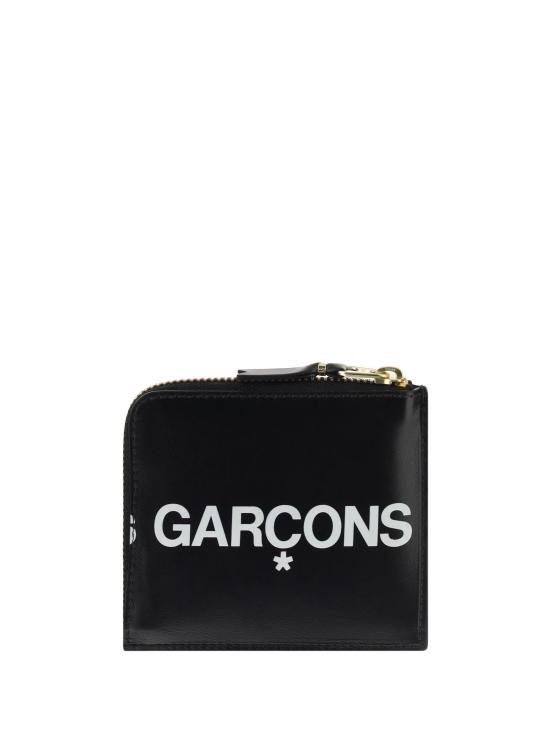 25SS 꼼데가르송 휴즈 로고 프린팅 하프지퍼 남성지갑 SA3100HL 1 BLACK - COMME DES GARCONS