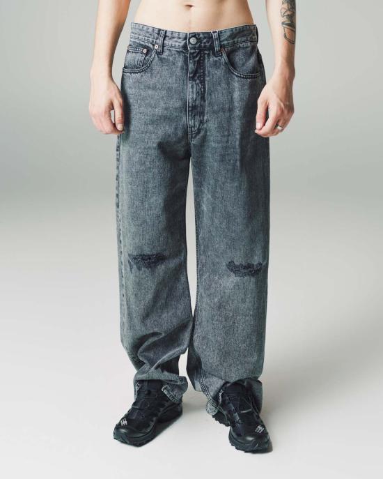  MM6 메종마르지엘라 데님 팬츠 Mm6 Maison Margiela 5 포켓 스트레이트 레그 진 블랙 워시드