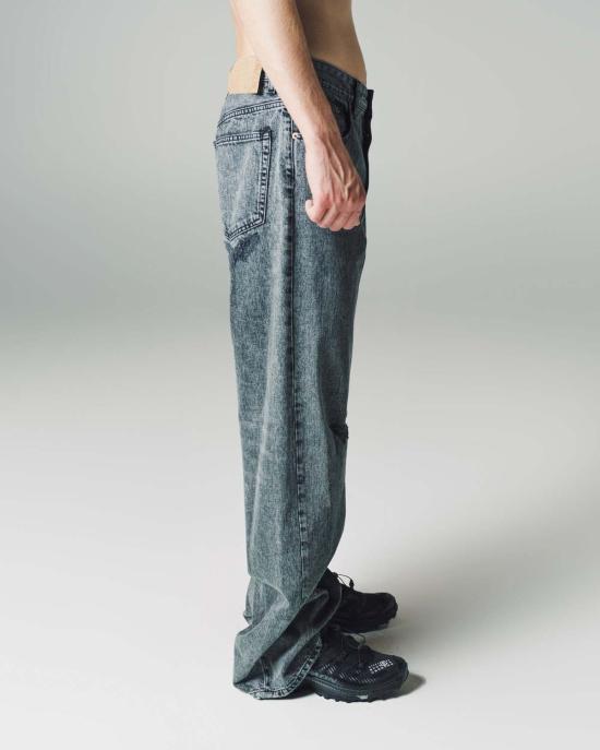  MM6 메종마르지엘라 데님 팬츠 Mm6 Maison Margiela 5 포켓 스트레이트 레그 진 블랙 워시드 - MM6 MAISON MARGIELA