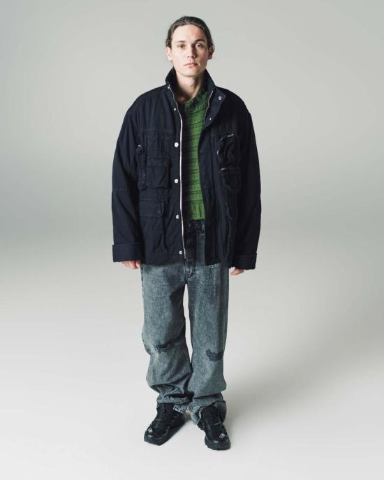  MM6 메종마르지엘라 데님 팬츠 Mm6 Maison Margiela 5 포켓 스트레이트 레그 진 블랙 워시드 - MM6 MAISON MARGIELA