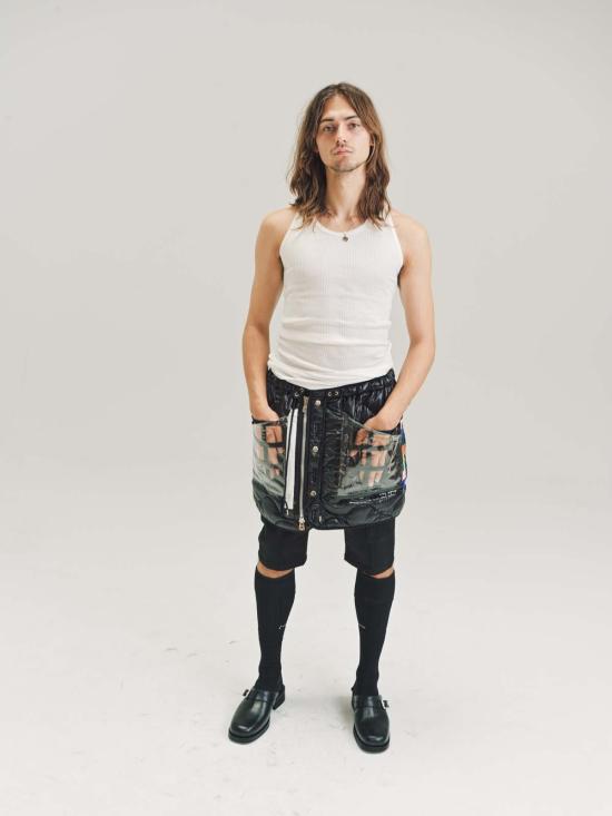  타카히로미야시타 더 솔로이스트 민소매 티셔츠 . 코튼 백 크로스 탱크 화이트 - TAKAHIROMIYASHITA THE SOLOIST.