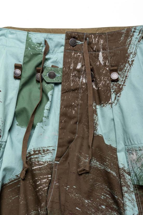  캐피탈 스트레이트 팬츠 Kapital Combed Burberry Brush Camo Jumbo Cargo 팬츠 터키석 - KAPITAL