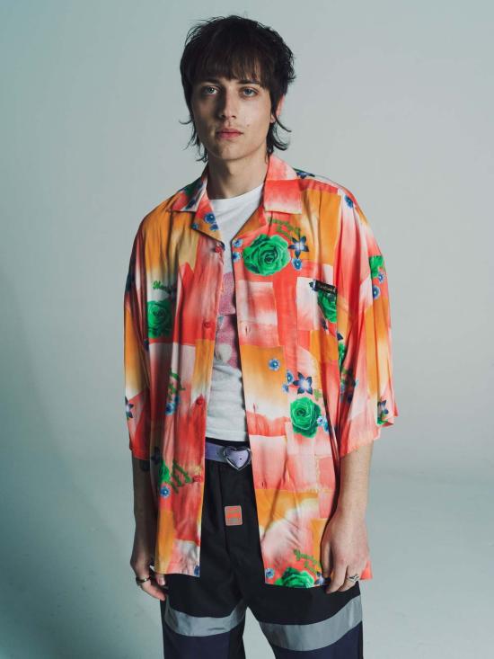  마틴로즈 반팔 셔츠 마틴 로즈 오늘의 박스형 하와이안  산호색 플로럴