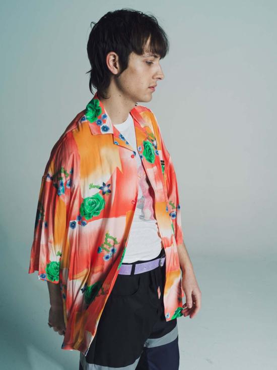  마틴로즈 반팔 셔츠 마틴 로즈 오늘의 박스형 하와이안  산호색 플로럴 - MARTINE ROSE