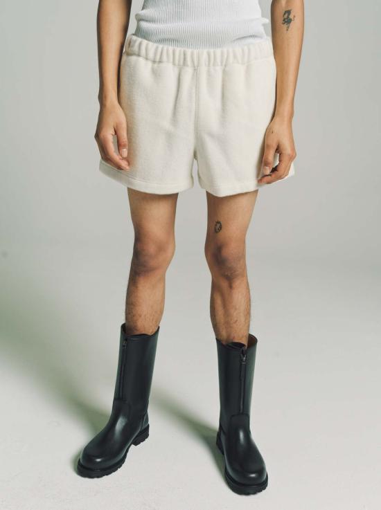  리에르 숏팬츠 리어 울 플리스 숏 아이보리