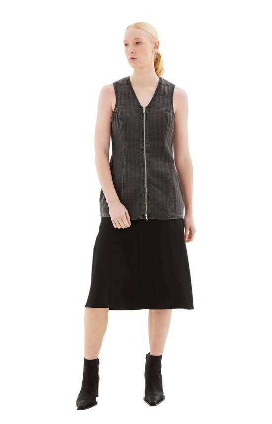  아워레가시 베스트 Our Legacy 바이커 지퍼 조끼 워시드 그레이