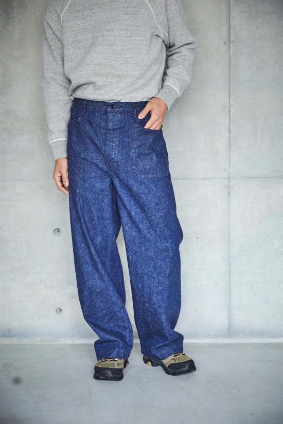  오어슬로우 데님 팬츠 Orslow Us 네이비 사이드 솔기 없는  원워시 - ORSLOW