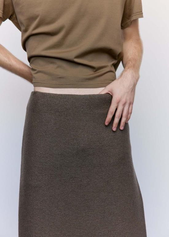  리에르 롱 스커트 펠트 울 워커 스커트 카스토로 - RIER