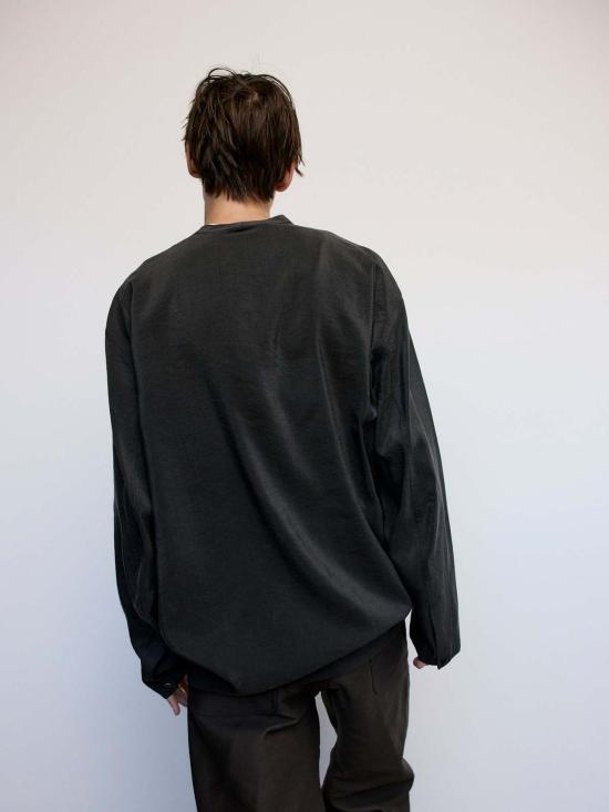  르메르 긴팔 티셔츠 드라이실크 라이트 바레즈 다크 에스프레소 - LEMAIRE