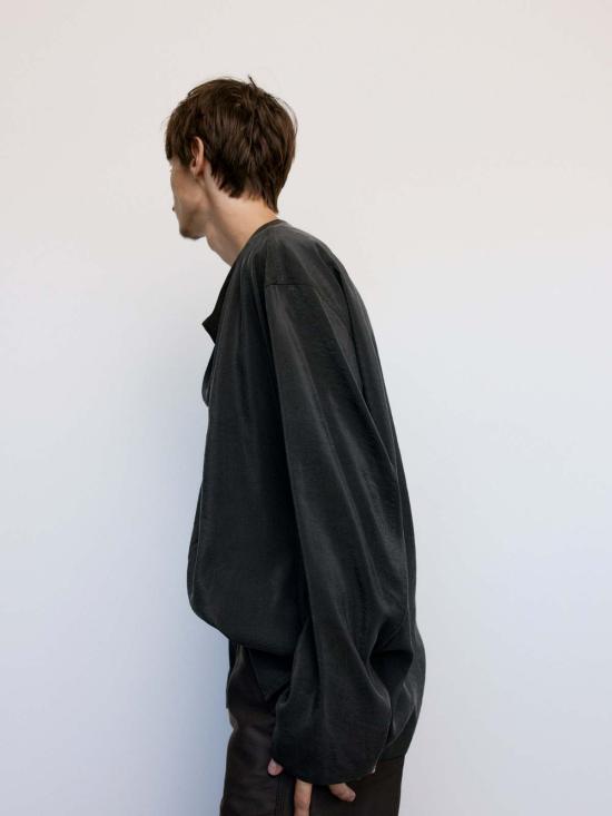  르메르 긴팔 티셔츠 드라이실크 라이트 바레즈 다크 에스프레소 - LEMAIRE