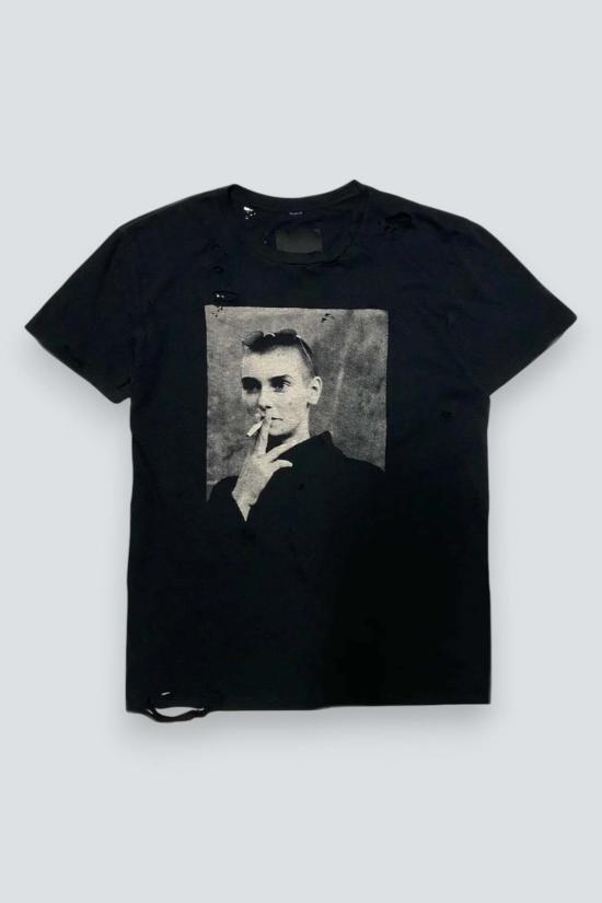  어셈블리 뉴욕 반팔 티셔츠 디스트레스드 블랙 시네이드 티셔츠