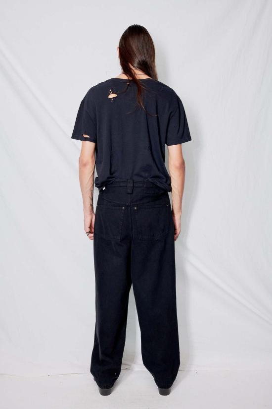  어셈블리 뉴욕 반팔 티셔츠 디스트레스드 블랙 시네이드 티셔츠 - ASSEMBLY NEW YORK