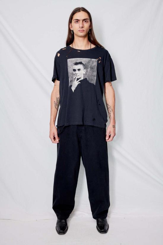  어셈블리 뉴욕 반팔 티셔츠 디스트레스드 블랙 시네이드 티셔츠 - ASSEMBLY NEW YORK