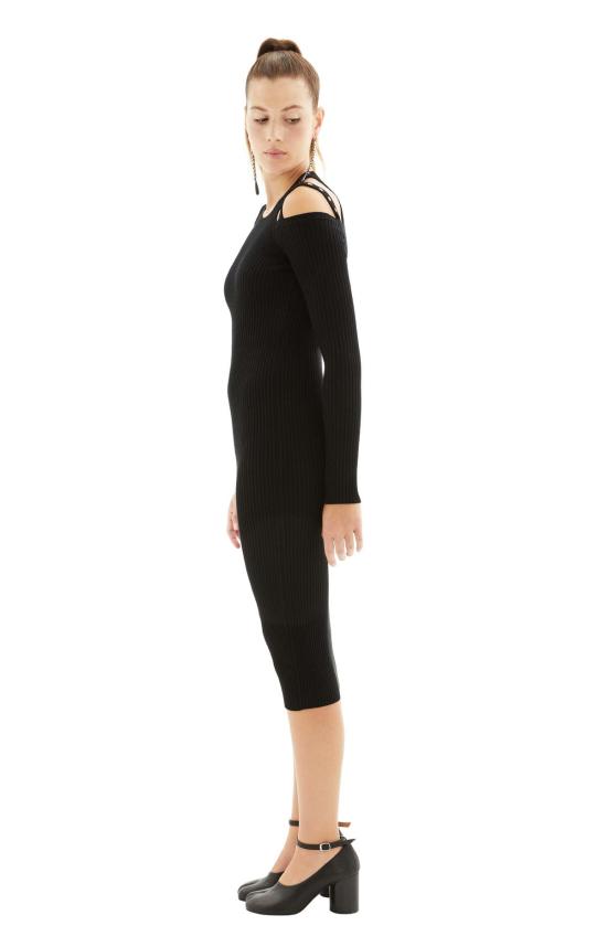  블루마린 미디 원피스 원숄더 드레스 블랙 - BLUMARINE