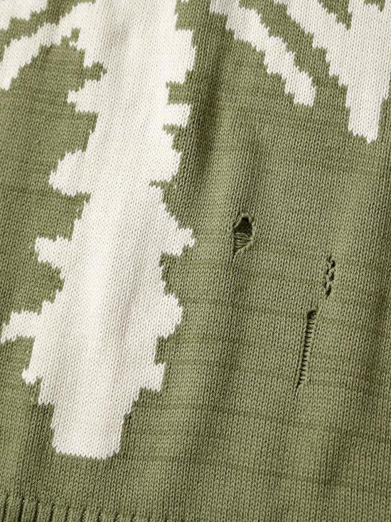  캐피탈 니트 베스트 Kapital 5 G 코튼 니트 본 조끼 카키 - KAPITAL