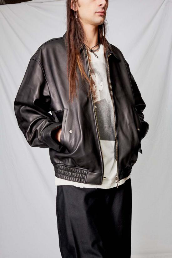  던스트 자켓 Dunst 블랙 이탈리안 램스킨 가죽 블루종 - DUNST