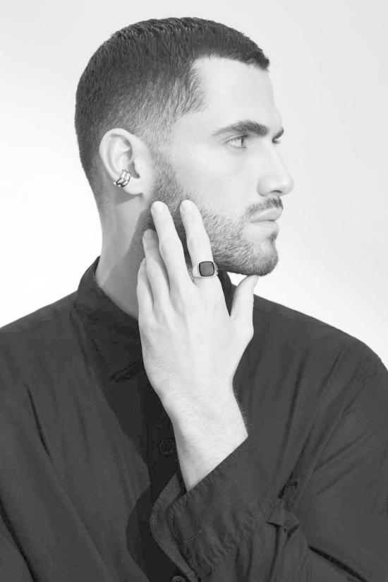  톰우드 반지 쿠션링 실버/블랙 오닉스 - TOM WOOD