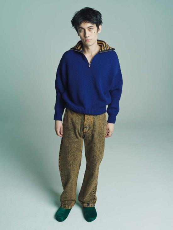  마르니 데님 팬츠 마블 다이드 데님 팬츠 브라운 - MARNI