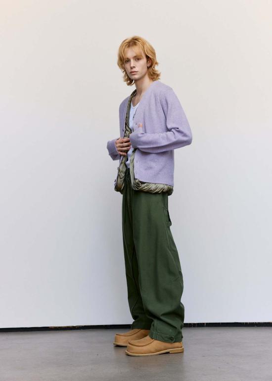  JW앤더슨 가디건 JW 앤더슨 새틴 라이닝 카디건 라벤더 - JW ANDERSON