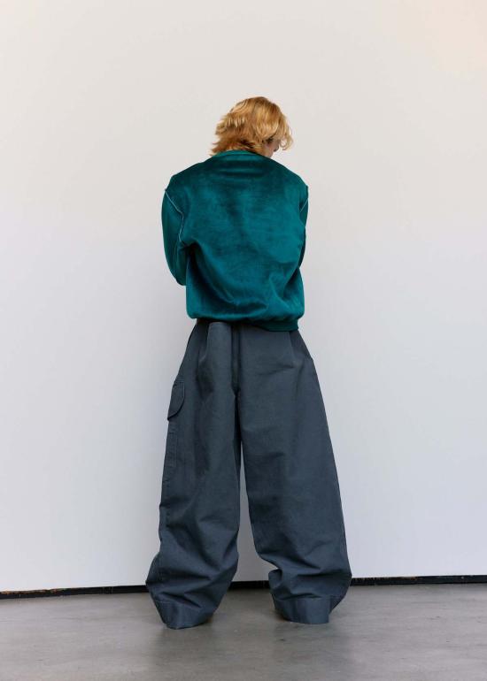  JW앤더슨 긴팔 티셔츠 JW 앤더슨 벨벳 본디드 스웨트셔츠 딥 티일 - JW ANDERSON