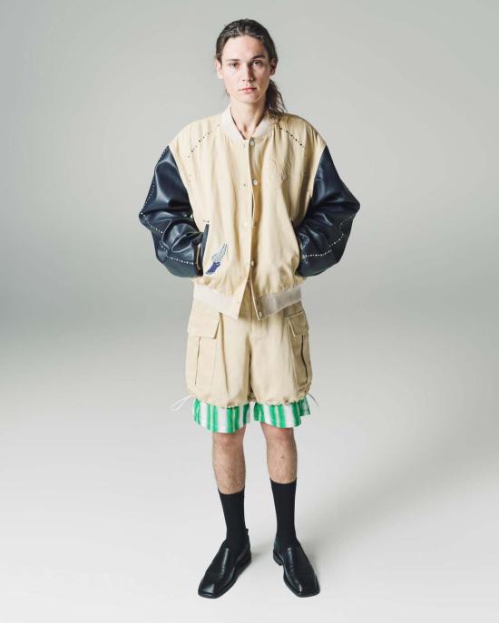  웨일즈보너 숏팬츠 웨일즈 보너 파스닙 코튼 리넨 드릴 로엄 카고 숏 옐로우 - WALES BONNER