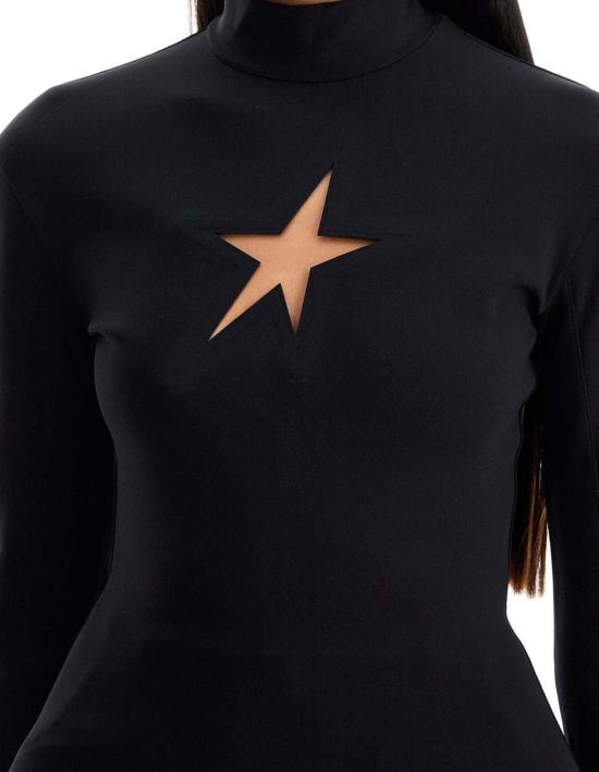  뮈글러 긴팔 티셔츠 뮤글러 스타 탑 오프 화이트 - MUGLER