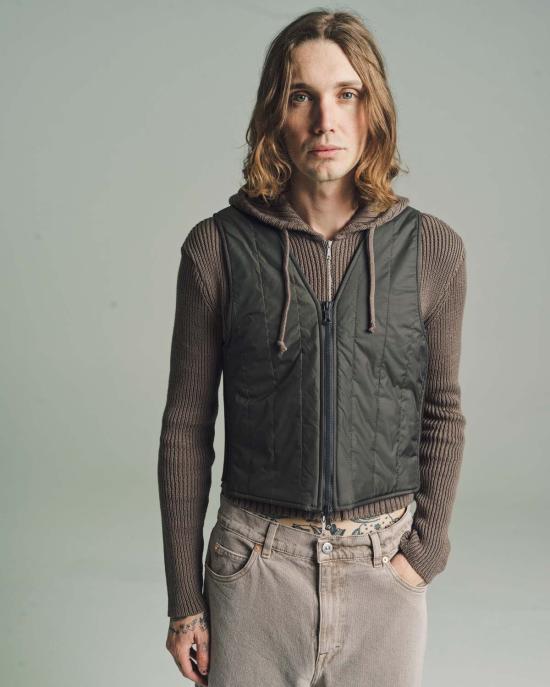  아워레가시 자켓 Our Legacy Aero Nylon Quilt Liner 조끼 산화 그레이