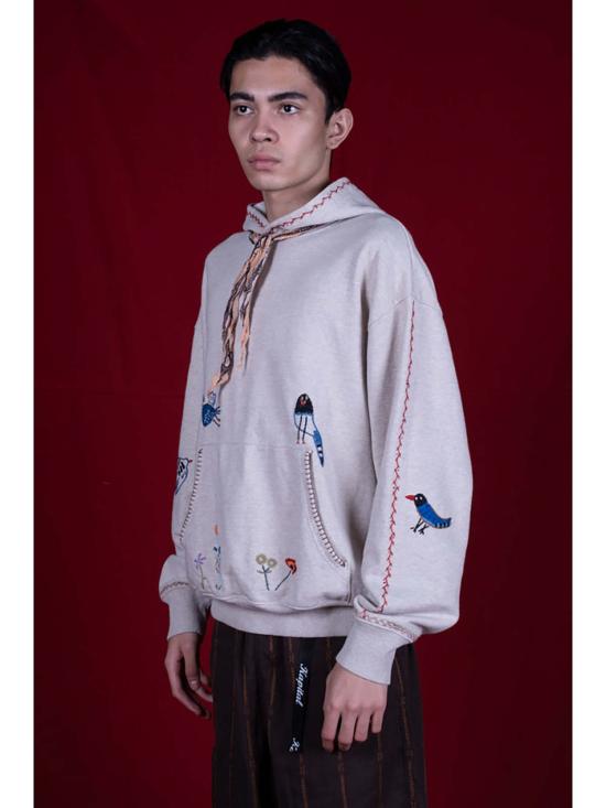  캐피탈 후드 티셔츠 Kapital 탑 Swt 니트 후디 까치 내추럴 - KAPITAL