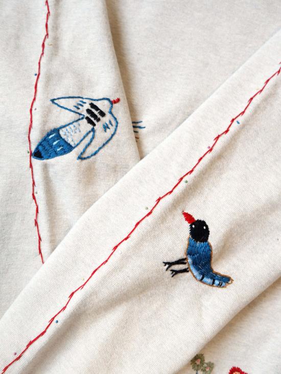  캐피탈 후드 티셔츠 Kapital 탑 Swt 니트 후디 까치 내추럴 - KAPITAL