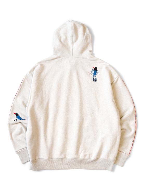  캐피탈 후드 티셔츠 Kapital 탑 Swt 니트 후디 까치 내추럴 - KAPITAL