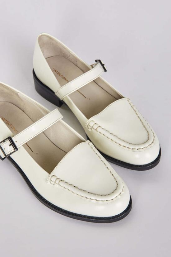  인텐셔널리 블랭크 플랫 슈즈 "의도적으로." 래프터 메리제인 힐 블랙 - INTENTIONALLY BLANK