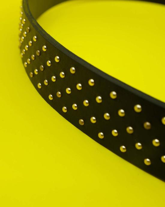  어니스트 더블유 베이커 가죽 벨트 어니스트 W. 베이커 스터드 가죽  블랙/골드 - ERNEST W. BAKER