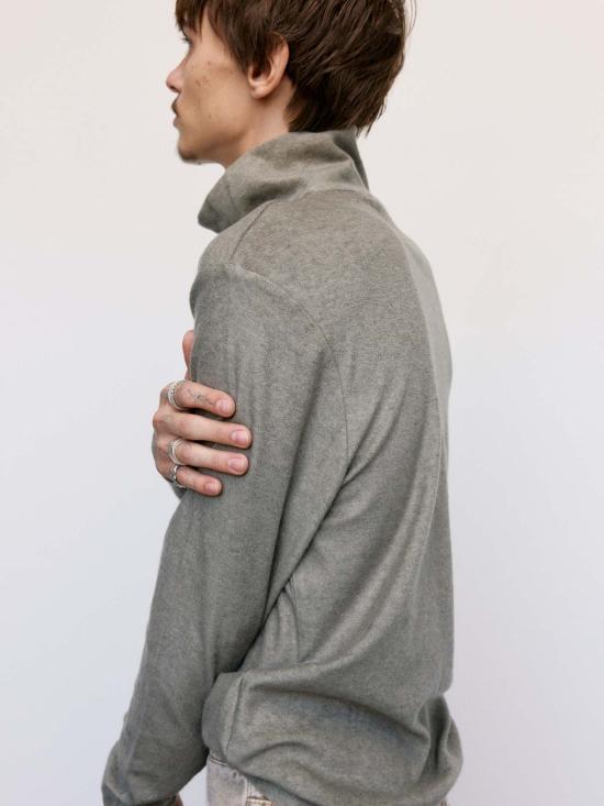  아워레가시 스웨터 우리의 유산 Everyday Frotte Delicate Funnel Corroded Olive - OUR LEGACY