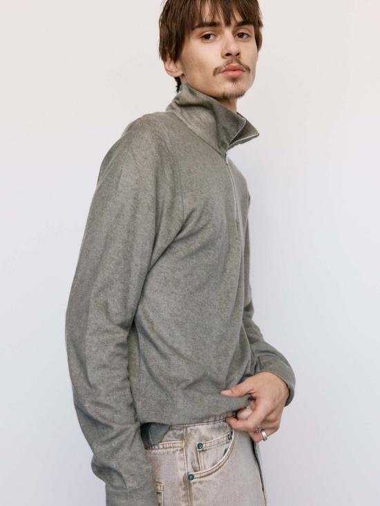  아워레가시 스웨터 우리의 유산 Everyday Frotte Delicate Funnel Corroded Olive - OUR LEGACY