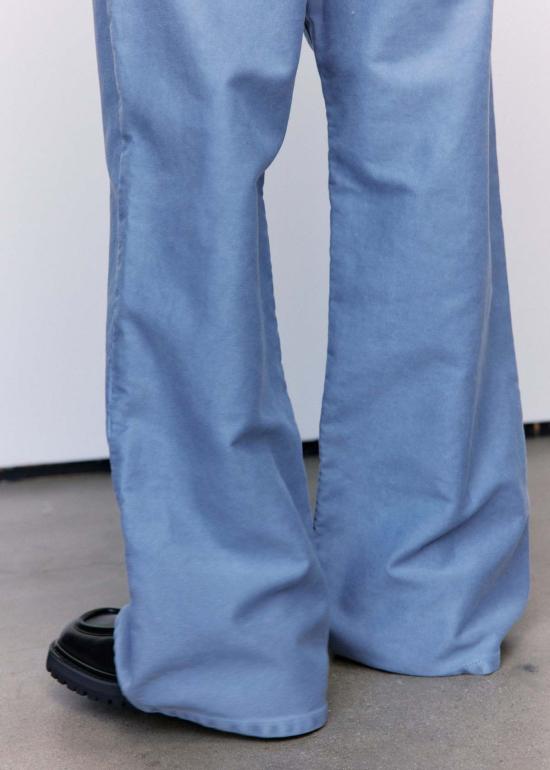  마르니 데님 팬츠 몰스킨 와이드 팬츠 프렌치 블루 워시드 - MARNI