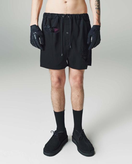  타카히로미야시타 더 솔로이스트 숏팬츠 . 디스트레스드 트렁크 쇼츠 블랙 - TAKAHIROMIYASHITA THE SOLOIST.