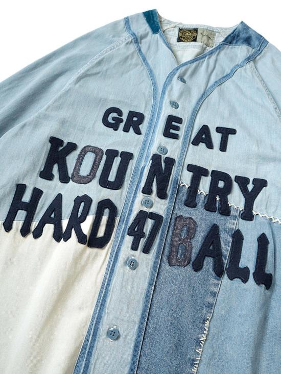  캐피탈 반팔 셔츠 Kapital Kountry 8oz Reconstruction Denim Great Kountry 야구  인디고 - KAPITAL